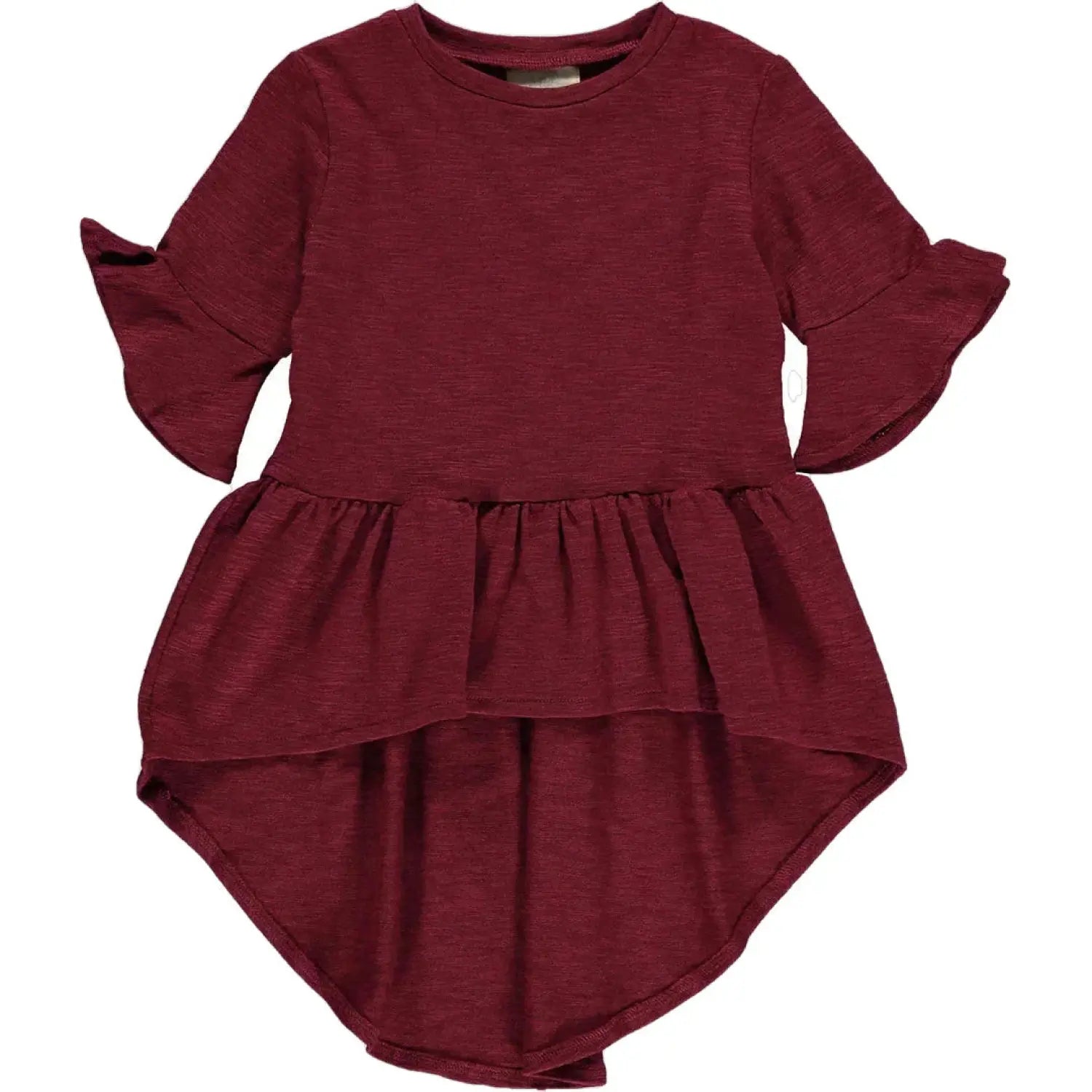 Vignette G's Dawn High Low Shirt, Maroon, front view