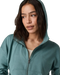 Vuori Women's Halo Modern Full Zip Hoodie, close up view