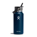 Hydro Flask Wide Mouth w/ Flex Straw Cap 32 oz insulated stainless steel water bottle in indigo