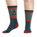 Wide Open Men's Stoked Cushioned Crew Socks in juniper, on model