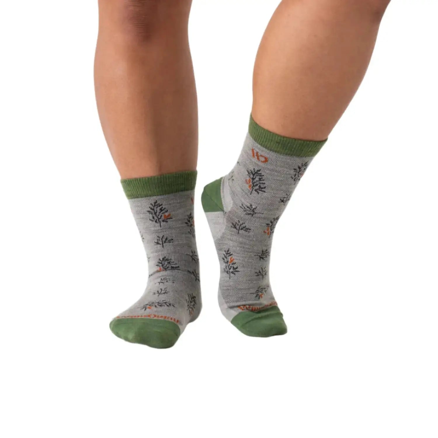 Wide Open W's Foliage Lightweight Micro Crew SocksW's Foliage Lightweight Micro Crew Socks, Light Grey, front view model