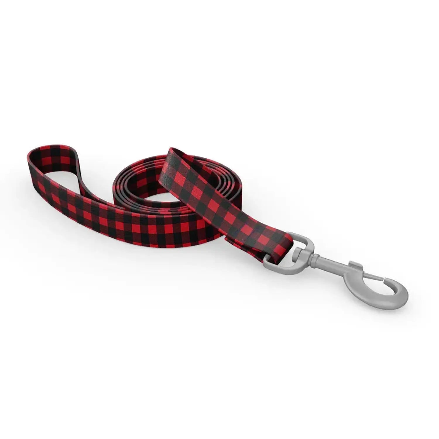 Wingo Outdoors Dog Leash in Buffalo Check design, black and red check plaid. 