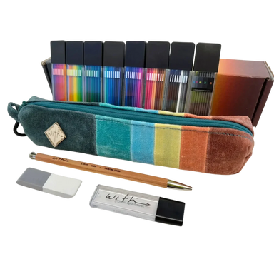 With 72 Lead Deluxe Drawing Set, front  angled view