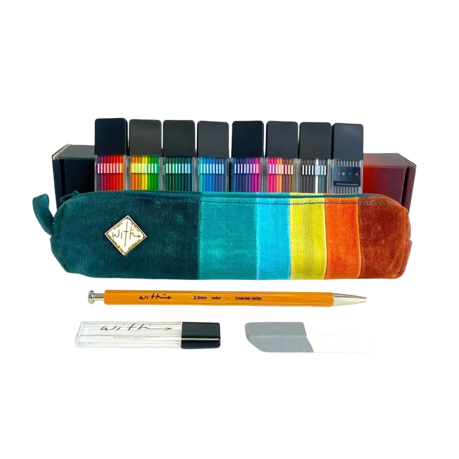 With 72 Lead Deluxe Drawing Set, front view