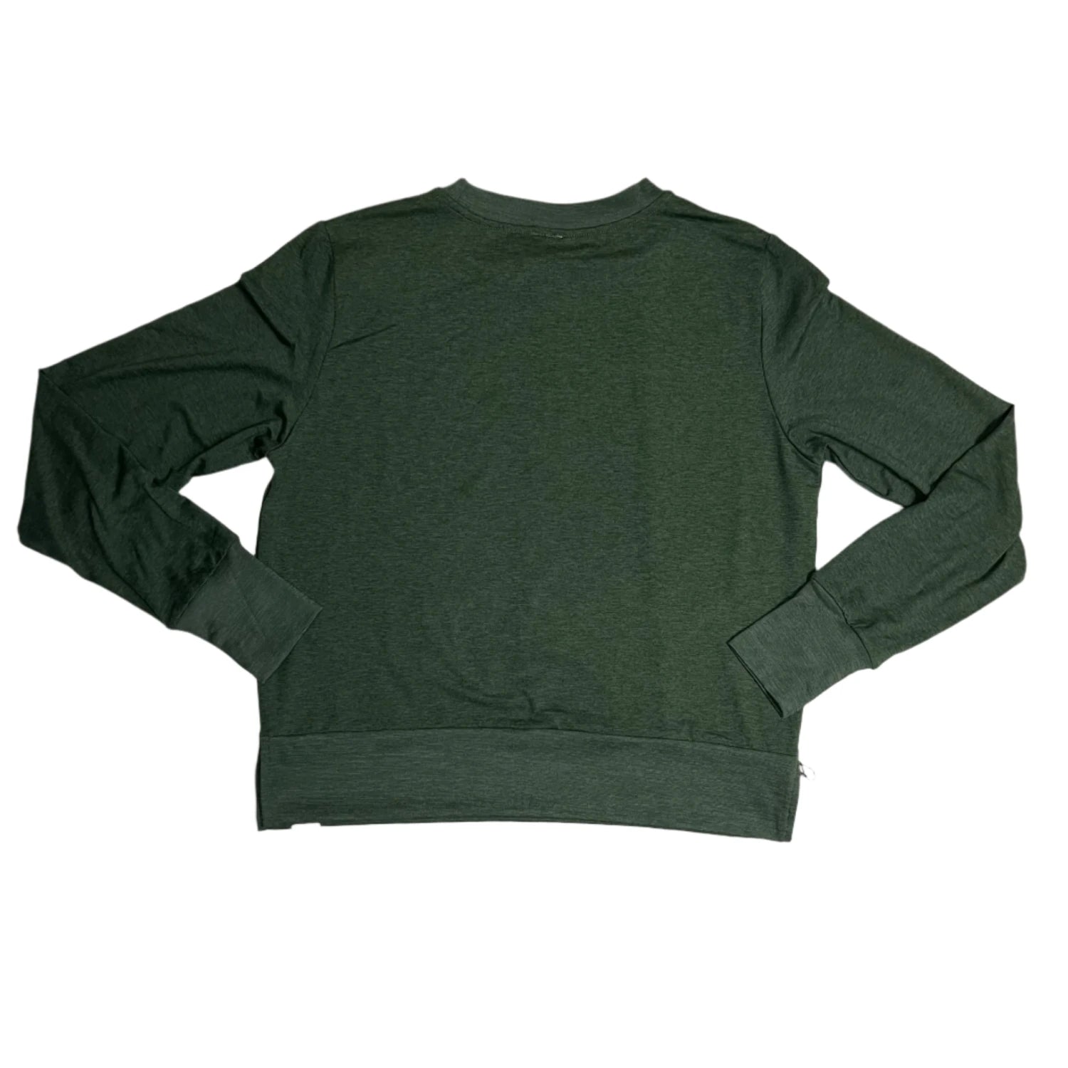 bearcub outfitters womens performance tech crewneck sweatshirt in black forest back flat view