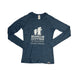 bearcub outfitters womens performance tech long sleeve in steel blue heather front flat view