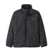 Patagonia Kid's Nano Puff Jacket shown in Black. Front view with Patagonia logo.