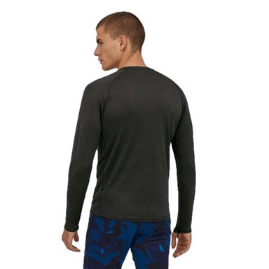 Patagonia Mens Capilene Midweight Crew, Black, back view on model