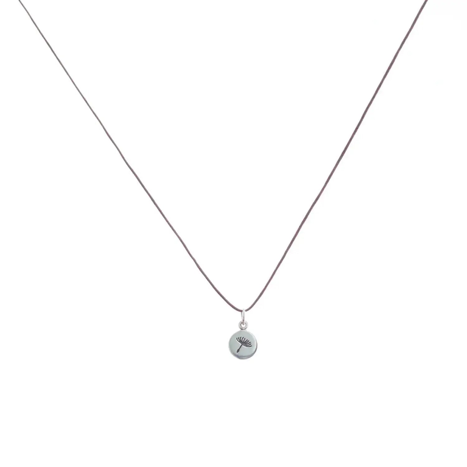 Bronwen Jewelry Tiny Charm Necklace 16" Dandelion Silver View