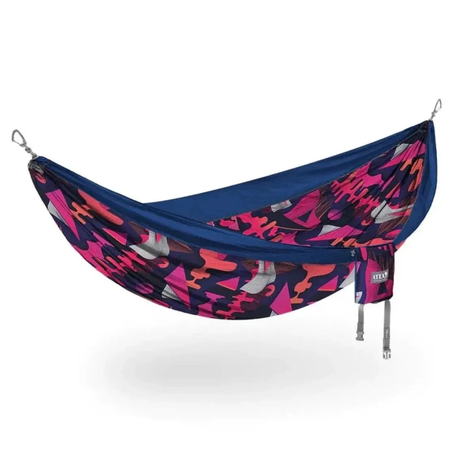 ENO DoubleNest® Hammock Print Synthwave Sapphire Side View