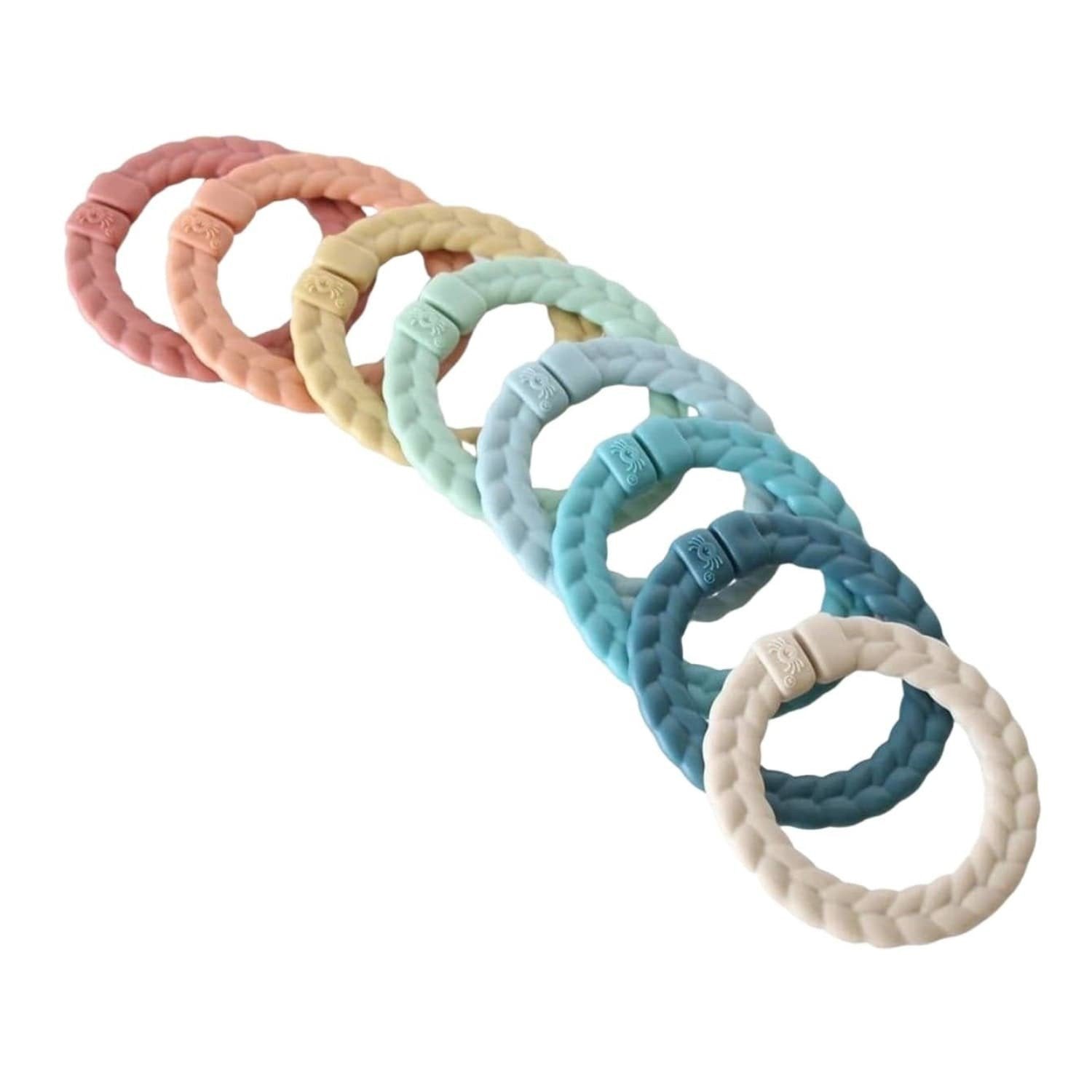 itzy ritzy bitsy bespoke rainbow linking rings set versatile baby toy