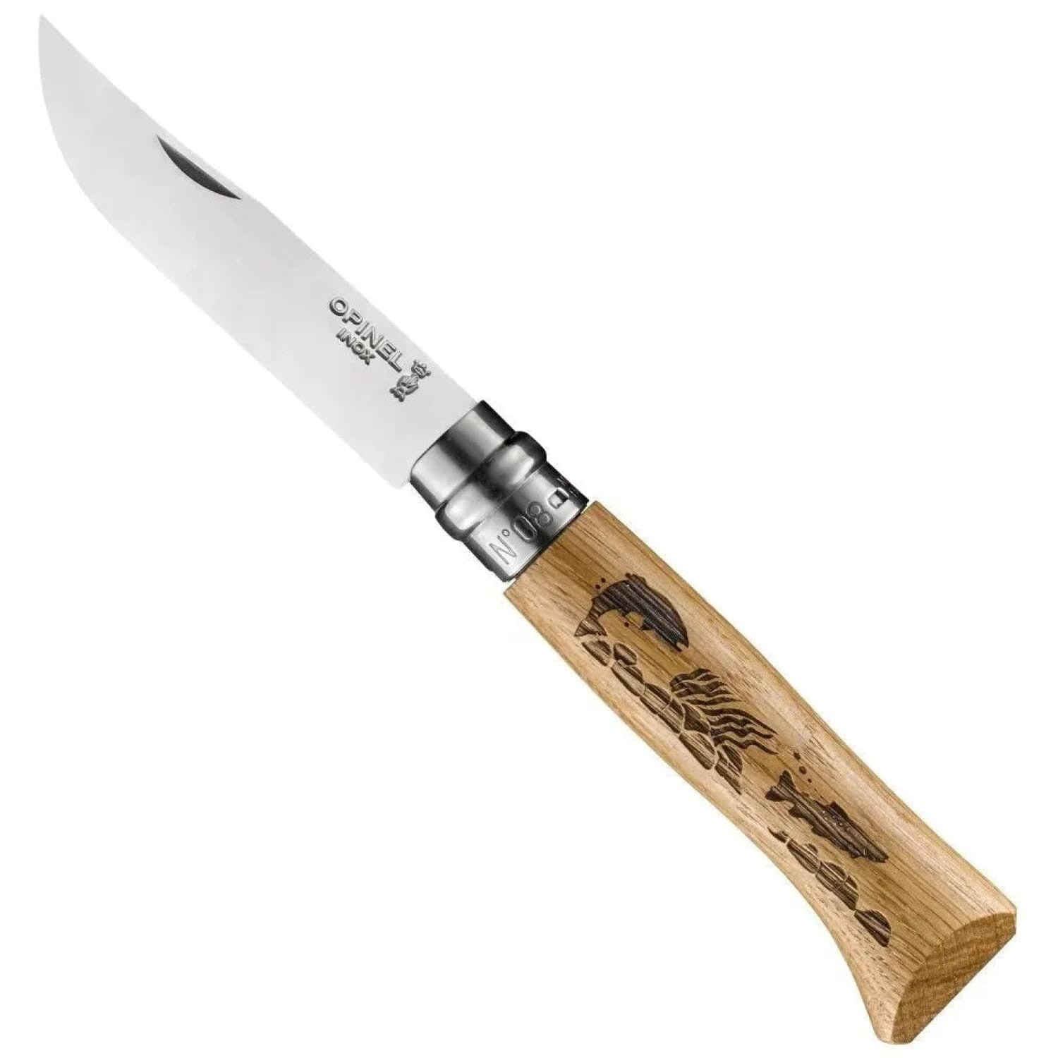 Opinel No.08 Wildlife Knife Trout Side View
