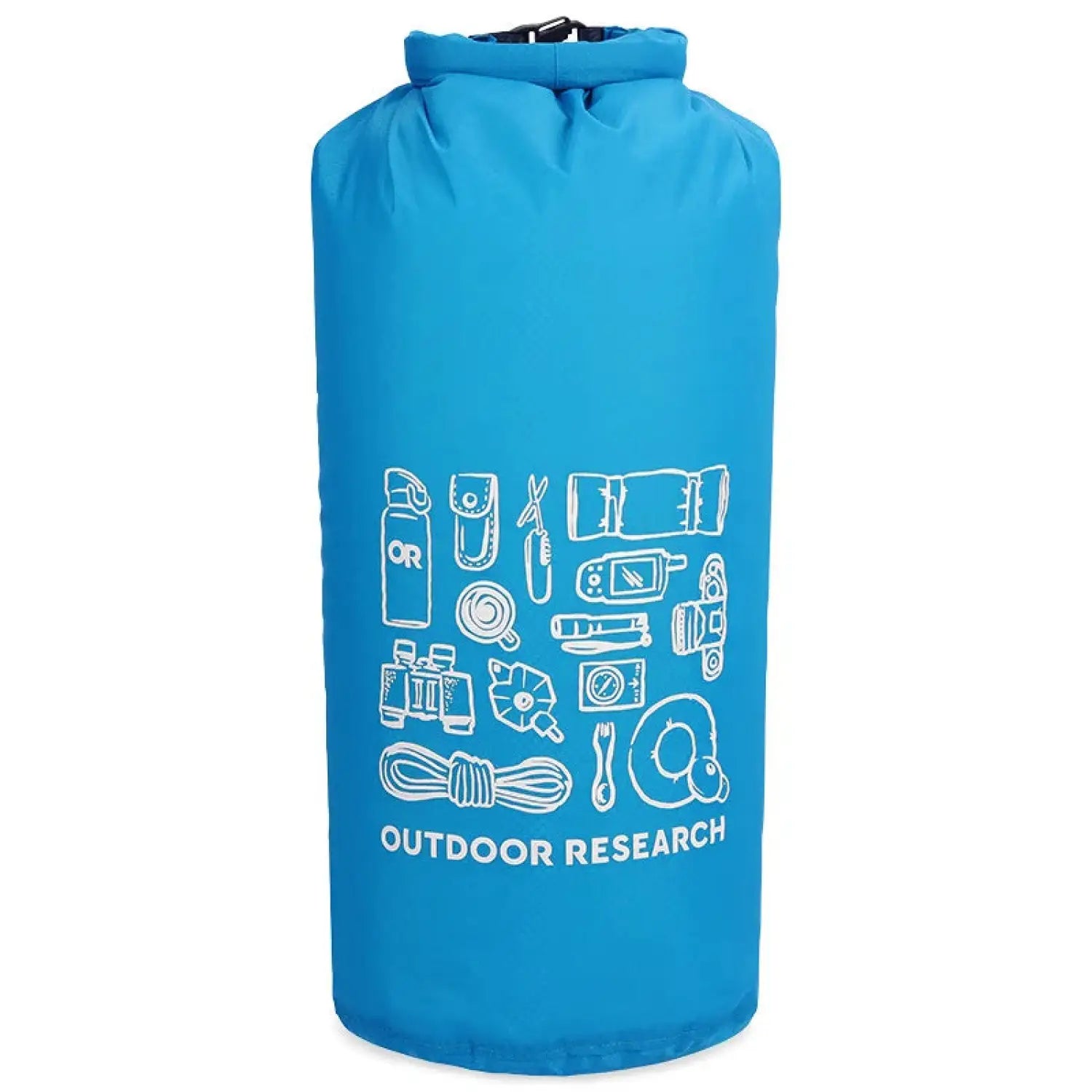 Outdoor Research Packout Graphic Dry Bag 10L Essentials Atoll Front View