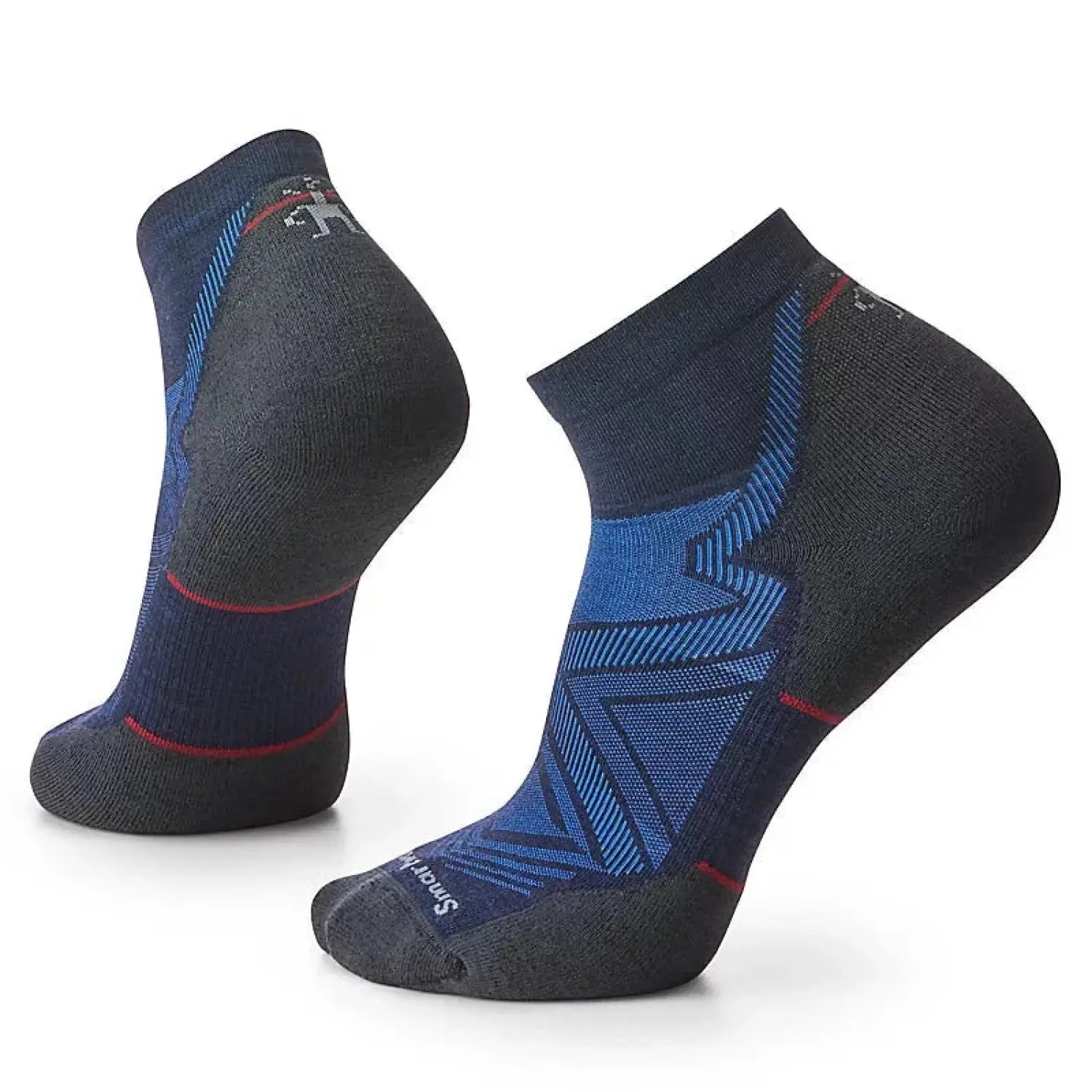Smartwool Run Targeted Cushion Ankle Socks Deep Navy Side and Back View