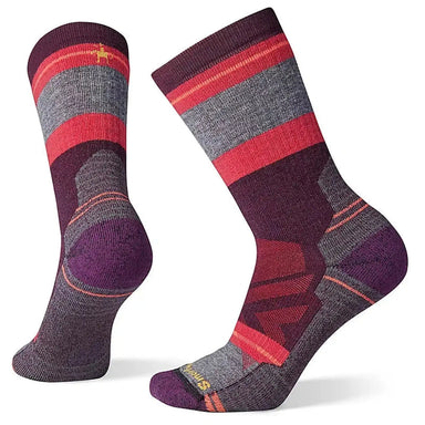 Smartwool Women's Hike Full Cushion Saturnsphere Crew Socks Bordeaux Side and Back View 
