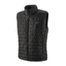 Patagonia Men's Nano Puff® Vest shown in Black. Front view with Patagonia logo.